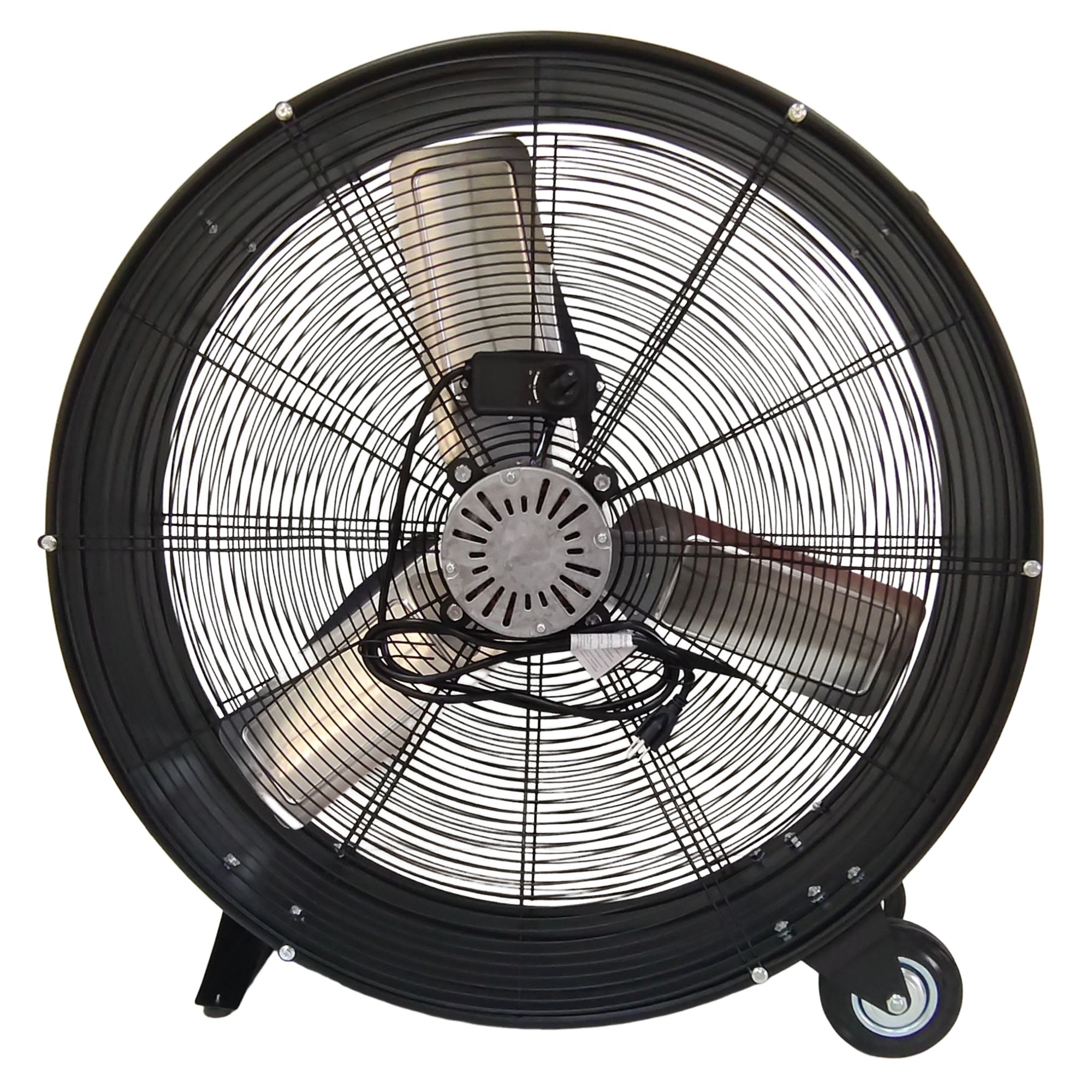 EdenDirect 30 in. 2 fan speeds Drum Fan in Black with Adjustable Tilt and Rolling Casters